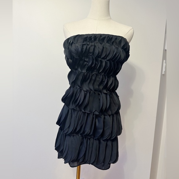 ASOS strapless bodycon mini dress layered in black size 2 - Picture 1 of 7